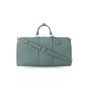 Louis Vuitton Keepall Bandouliere 50 Travel Bag 19.7in/ 50cm Misty Lake Green Silver Hardware M13976
