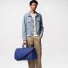 Louis Vuitton Keepall Bandouliere 50 Travel Bag 19.7in/ 50cm Racing Blue For Men Black Hardware M23141 - Image 2