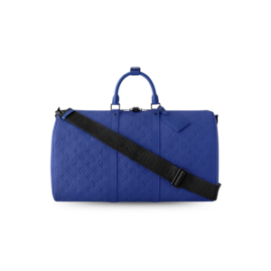 Louis Vuitton Keepall Bandouliere 50 Travel Bag 19.7in/ 50cm Racing Blue For Men Black Hardware M23141