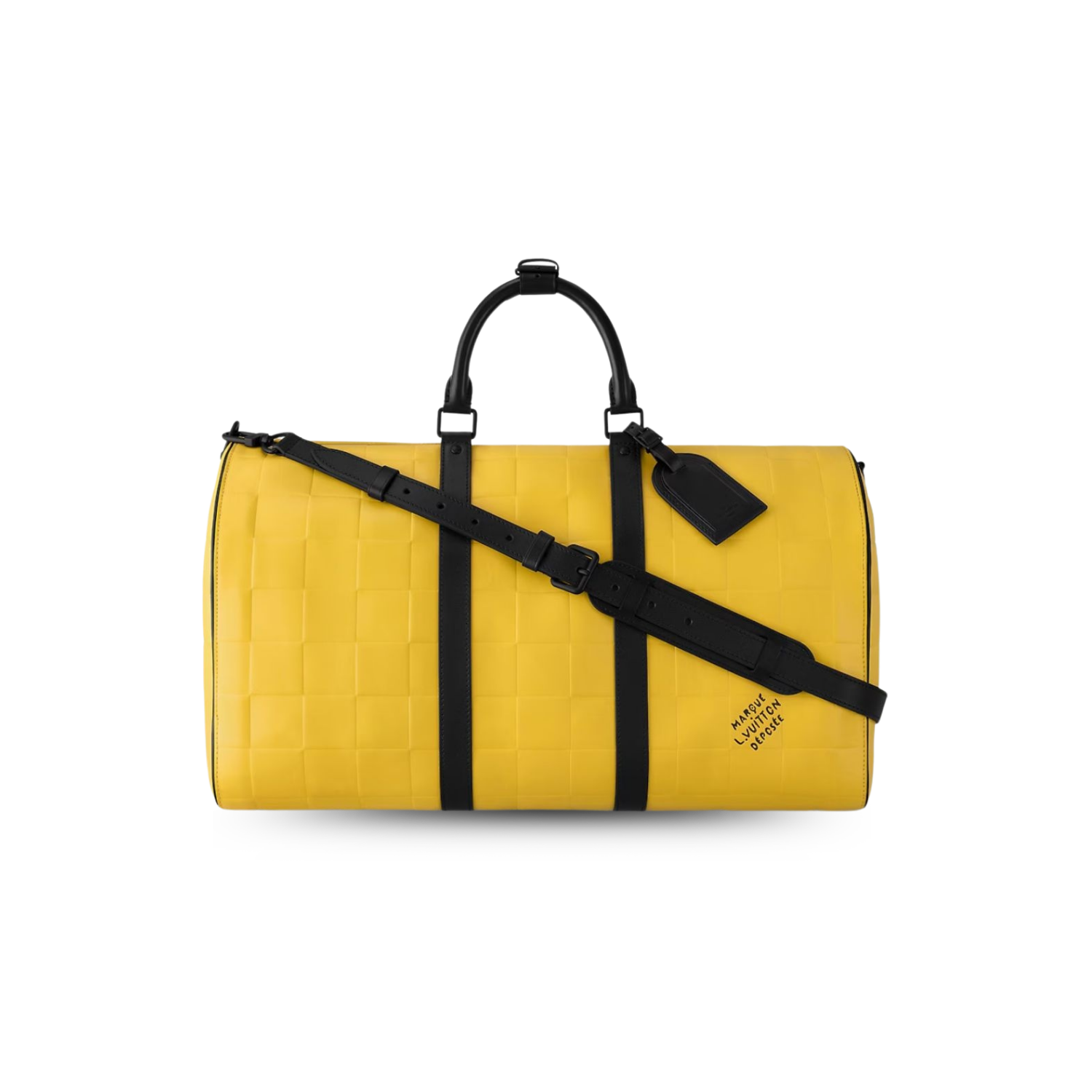 Louis Vuitton Keepall Bandouliere 50 Travel Bag 19.7in/ 50cm Yellow Black Hardware M25019