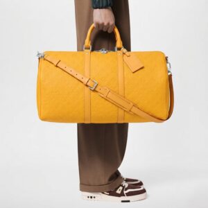 Alternative view of Louis Vuitton Keepall Bandouliere 50 Travel Bag 19.7in/ 50cm Yellow Silver Hardware M23748