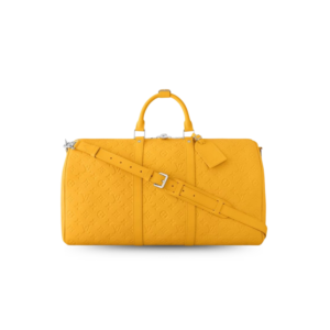 Louis Vuitton Keepall Bandouliere 50 Travel Bag 19.7in/ 50cm Yellow Silver Hardware M23748
