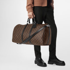 Alternative view of Louis Vuitton Keepall Bandouliere 55 Travel Bag 21.7in/ 55cm Brown Monogram Silver Hardware M56714