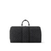 Louis Vuitton Keepall Bandouliere 55 Travel Bag 21.7in/ 55cm Black Damier Graphite Silver Hardware N41413 - Image 3