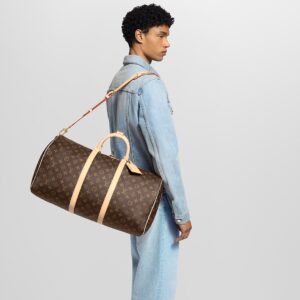 Alternative view of Louis Vuitton Keepall Bandouliere 55 Travel Bag 21.7in/ 55cm Brown Monogram Gold Hardware M41414
