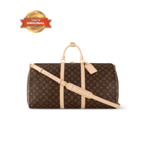 Louis Vuitton Keepall Bandouliere 55 Travel Bag 21.7in/ 55cm Brown Monogram Gold Hardware M41414