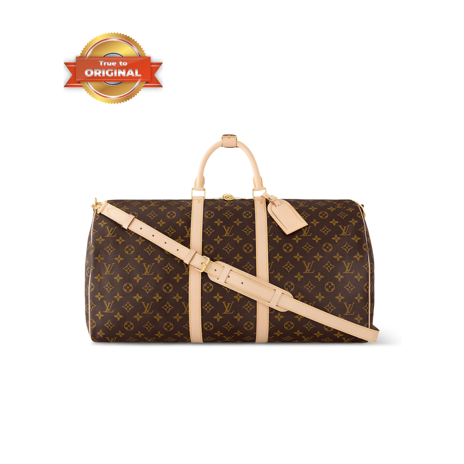 Louis Vuitton Keepall Bandouliere 55 Travel Bag 21.7in/ 55cm Brown Monogram Gold Hardware M41414