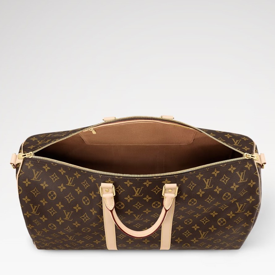 Louis Vuitton Keepall Bandouliere 55 Travel Bag 21.7in/ 55cm Brown Monogram Gold Hardware M41414 - Image 4