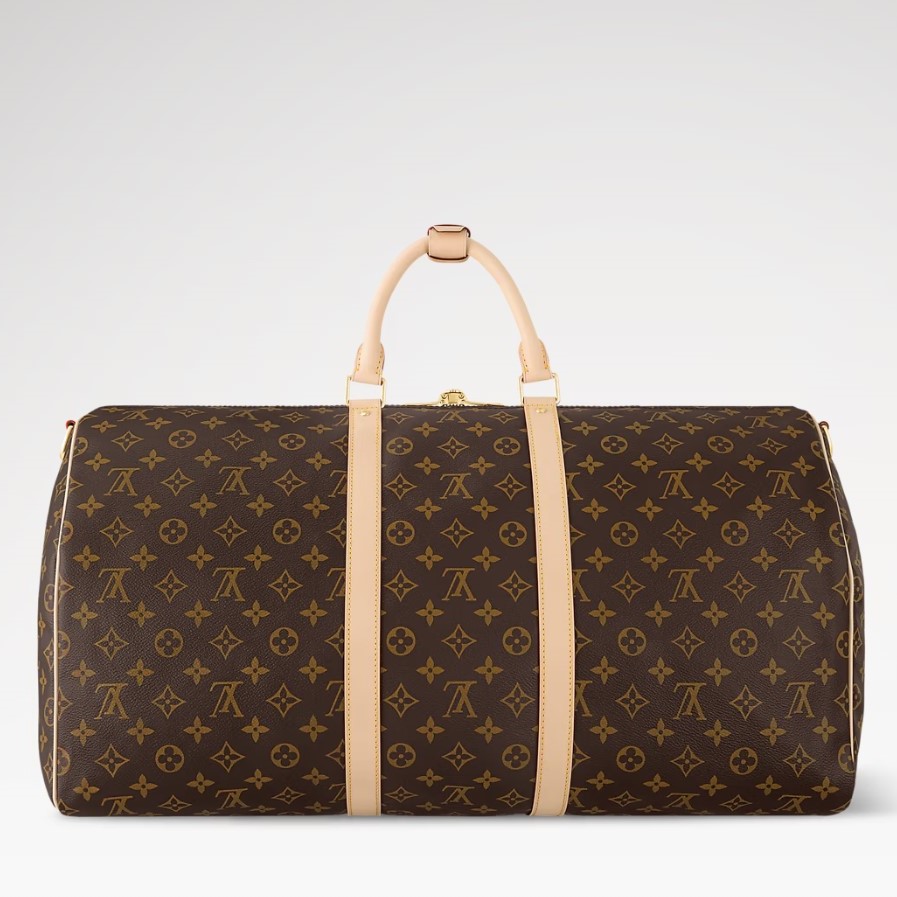 Louis Vuitton Keepall Bandouliere 55 Travel Bag 21.7in/ 55cm Brown Monogram Gold Hardware M41414 - Image 5
