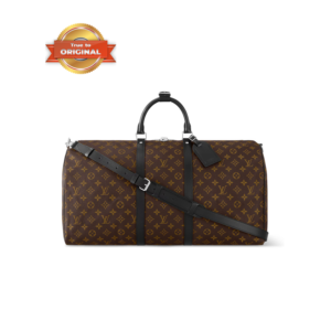 Louis Vuitton Keepall Bandouliere 55 Travel Bag 21.7in/ 55cm Brown Monogram Silver Hardware M56714
