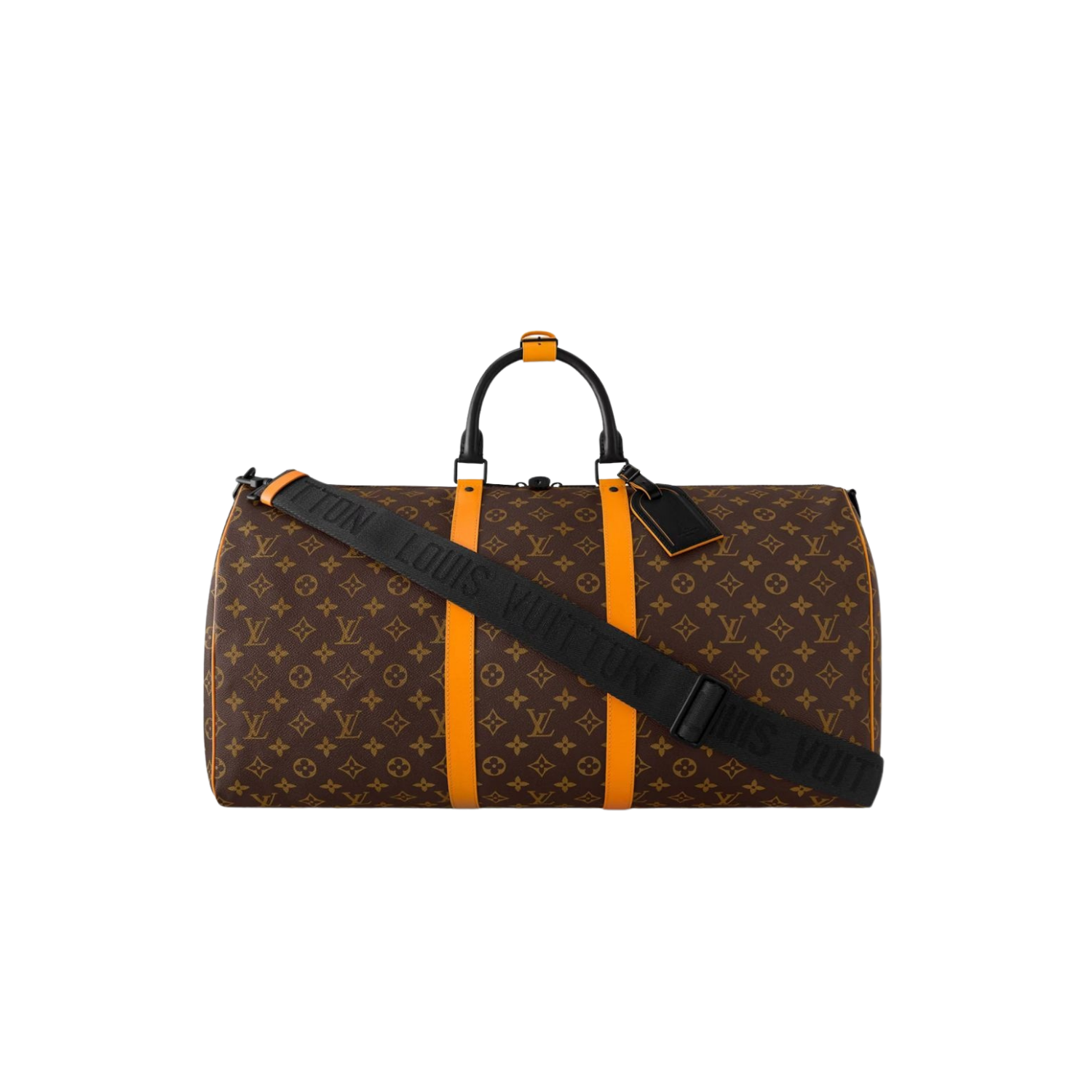Louis Vuitton Keepall Bandouliere 55 Travel Bag 21.7in/ 55cm Brown/ Radiant Sun Monogram Black Hardware M46702