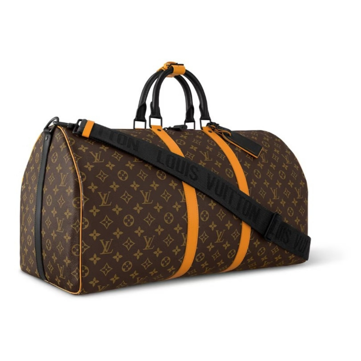 Louis Vuitton Keepall Bandouliere 55 Travel Bag 21.7in/ 55cm Brown/ Radiant Sun Monogram Black Hardware M46702 - Image 3