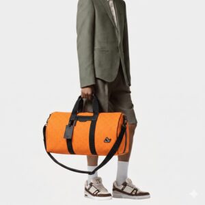 Alternative view of Louis Vuitton Keepall Sport Travel Bag 21.7in/ 55cm Orange Black Hardware For Men M12724