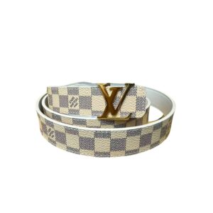 Louis Vuitton LV Initiales Reversible Belt Damier Azur Canvas, LV Women Belt M0325Q