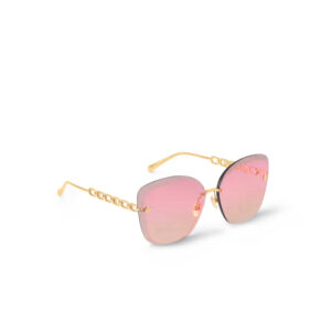 Louis Vuitton LV Jewel Round Cat Eye Sunglasses Pink Gold For Women Z2682U