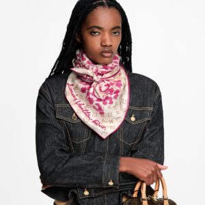 Alternative view of Louis Vuitton LV Safari Square 90 Scarf Cream/ Pink For Women M98121