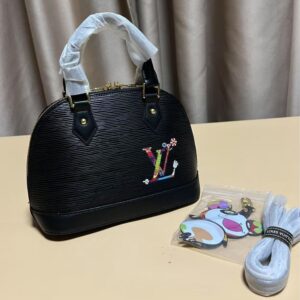 Alternative view of Louis Vuitton LV x TM Alma BB Top Handle Bag 9.3in/ 24cm Black Gold Hardware For Women M13670