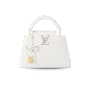 Louis Vuitton LV x TM Capucines BB Top Handle Bag 10.6in/ 27cm White Gold Hardware For Women M13253