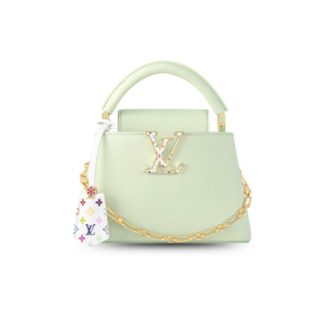 Louis Vuitton LV x TM Capucines Mini Top Handle Bag 8.3in/ 21cm Vert d’Eau Green For Women M14101