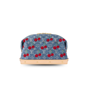 Louis Vuitton LV x TM Cosmetic Pouch GM 10.6in/ 27cm Cherry Denim Gold Hardware For Women M13893