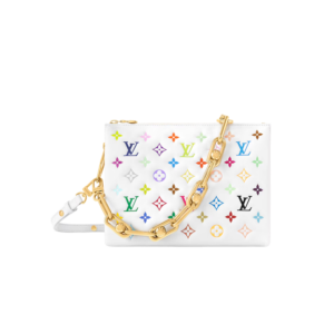 Louis Vuitton LV x TM Coussin PM Shoulder Bag 10in/ 26cm Multicolored Gold Hardware For Women