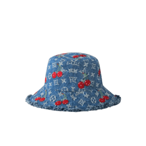 Louis Vuitton LV x TM Denim Cerise Bucket Hat Blue For Women M5032M