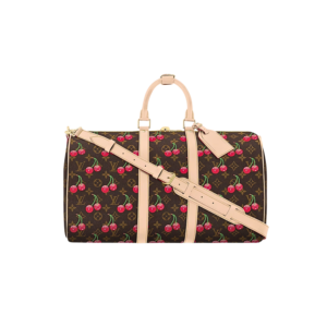 Louis Vuitton LV x TM Keepall Bandouliere 45 Travel Bag 17.7in/ 45cm Cherry Monogram Gold Hardware M13764