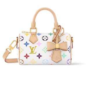 Louis Vuitton LV x TM Nano Speedy Top Handle Bag 6.3in/ 16cm Multicolore Blanc Gold Hardware For Women M13391