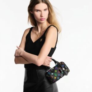 Alternative view of Louis Vuitton LV x TM Nano Speedy Top Handle Bag 6.3in/ 16cm Multicolore Noir Silver Hardware For Women M13406