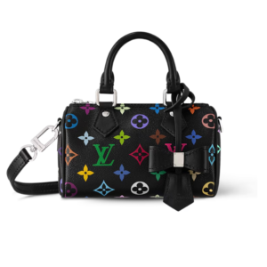 Louis Vuitton LV x TM Nano Speedy Top Handle Bag 6.3in/ 16cm Multicolore Noir Silver Hardware For Women M13406
