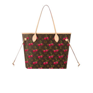 Louis Vuitton LV x TM Neverfull MM Tote Bag 12.2in/ 31cm Monogram Cherry Gold Hardware For Women M13263