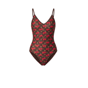 Louis Vuitton LV x TM One-Piece Swimsuit Brown Monogram Cerises For Women
