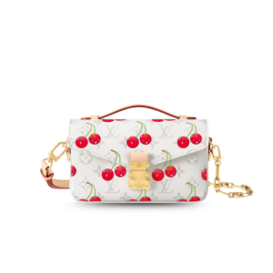 Louis Vuitton LV x TM Pochette Metis East West Shoulder Bag 8.5in/ 21.5cm Cherry Canvas Gold Hardware For Women M14231