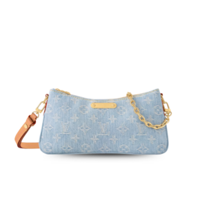 Louis Vuitton Liv Pochette Shoulder Bag 9.6in/ 24.5cm Blue Gold Hardware For Women M83532