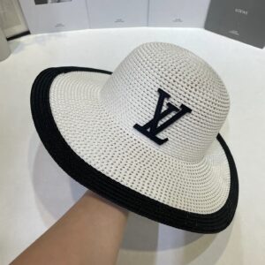 Alternative view of Louis Vuitton Logo Sun Hat White/ Black Straw For Women