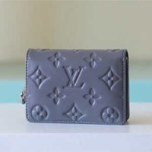 Alternative view of Lou Wallet Monogram Embossed Grey For Women 4.3in/11cm