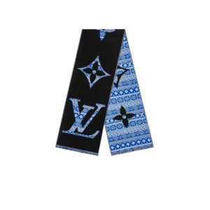 Louis Vuitton MNG Two-Sided Scarf Blue For Women