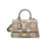 Louis Vuitton Madeleine MM Monogram Empreinte Dove Gray/ Creme Beige For Women, Women's Handbags, Shoulder and Crossbody Bags 11.8in/30cm LV M46041