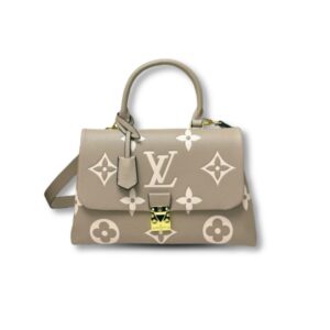 Louis Vuitton Madeleine MM Monogram Empreinte Dove Gray/ Creme Beige For Women, Women's Handbags, Shoulder and Crossbody Bags 11.8in/30cm LV M46041