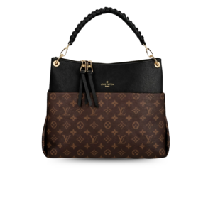 Louis Vuitton Maida Hobo Bag 12.6in/ 32cm Brown/ Black Monogram Gold Hardware For Women