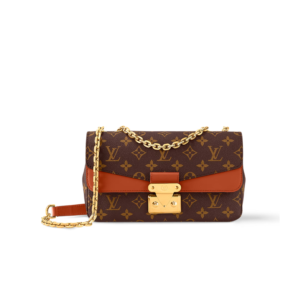 Louis Vuitton Marceau Crossbody Bag 9.6in/ 24.5cm Monogram Caramel Brown Gold Hardware For Women M46127