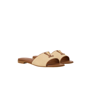 Louis Vuitton LV Mare Flat Mules Natural Beige Raffia For Women 1AK3A4