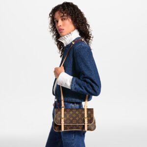 Alternative view of Louis Vuitton Marelle Shoulder Bag 11in/ 28cm Brown Monogram Gold Hardware For Women M28613