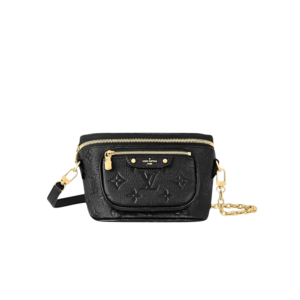 Louis Vuitton Mini Bumbag 6.7in/ 17cm Monogram Empreinte Gold Hardware Black M46917
