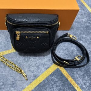 Alternative view of Louis Vuitton Mini Bumbag 6.7in/ 17cm Monogram Empreinte Gold Hardware Black M46917