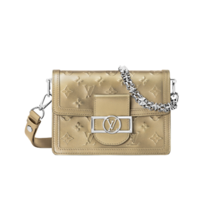 Louis Vuitton Mini Dauphine Crossbody Bag 7.9in/ 20cm Taupe Silver Hardware For Women‎ M21740