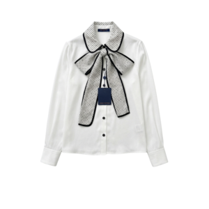 Louis Vuitton Monogram Bow Blouse White For Women