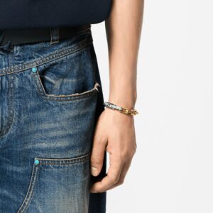 Alternative view of Louis Vuitton Monogram Chain Bracelet Silver/ Gold For Men M1555M