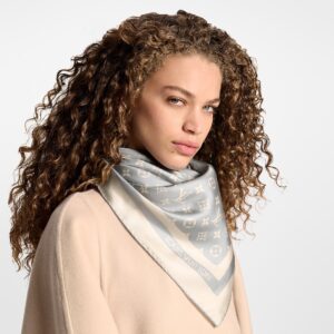 Alternative view of Louis Vuitton Monogram Silhouette Square 90 Scarf Grey For Women M97405