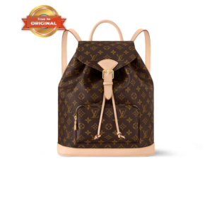 Louis Vuitton Montsouris MM Backpack 15in/ 38cm Brown Monogram Gold Hardware For Women M11197